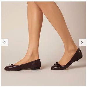 L.K BENNETT THE BOW ballet flats OX BLOOD a Napa Leather size 11